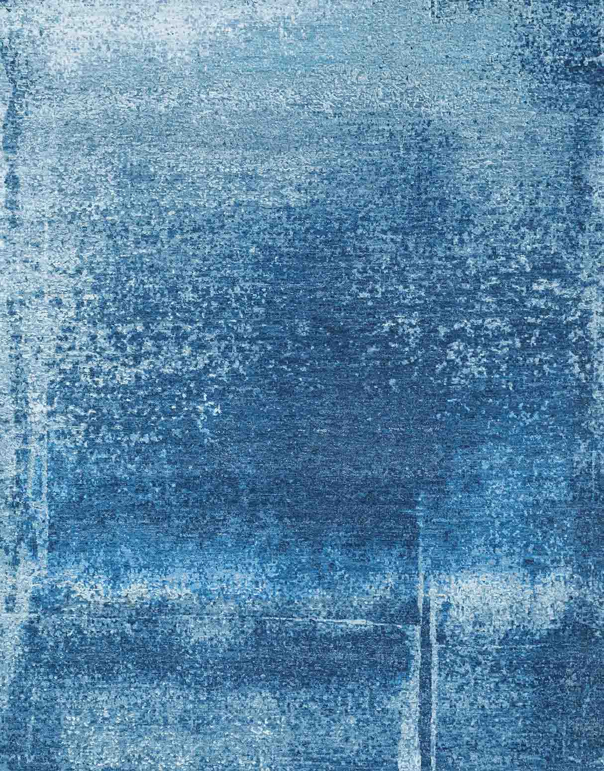 Azure Handknotted Wool and Silk Rug
