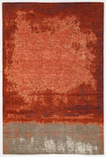 Scarlet Handknotted Wool And Silk Rug