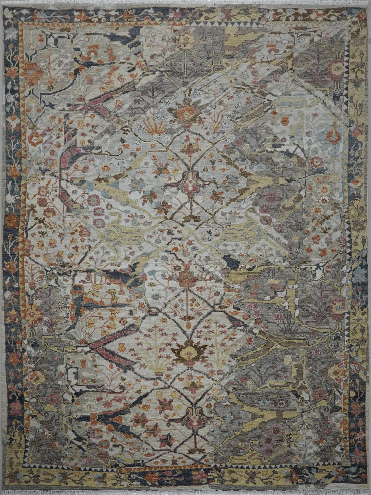 Mughal Jaal Hand Knotted Silk Rug