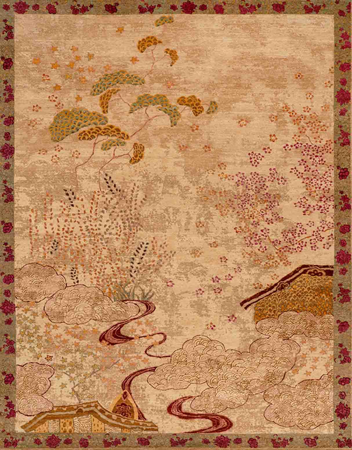 Meander Hand Knotted Wool And Silk Rug